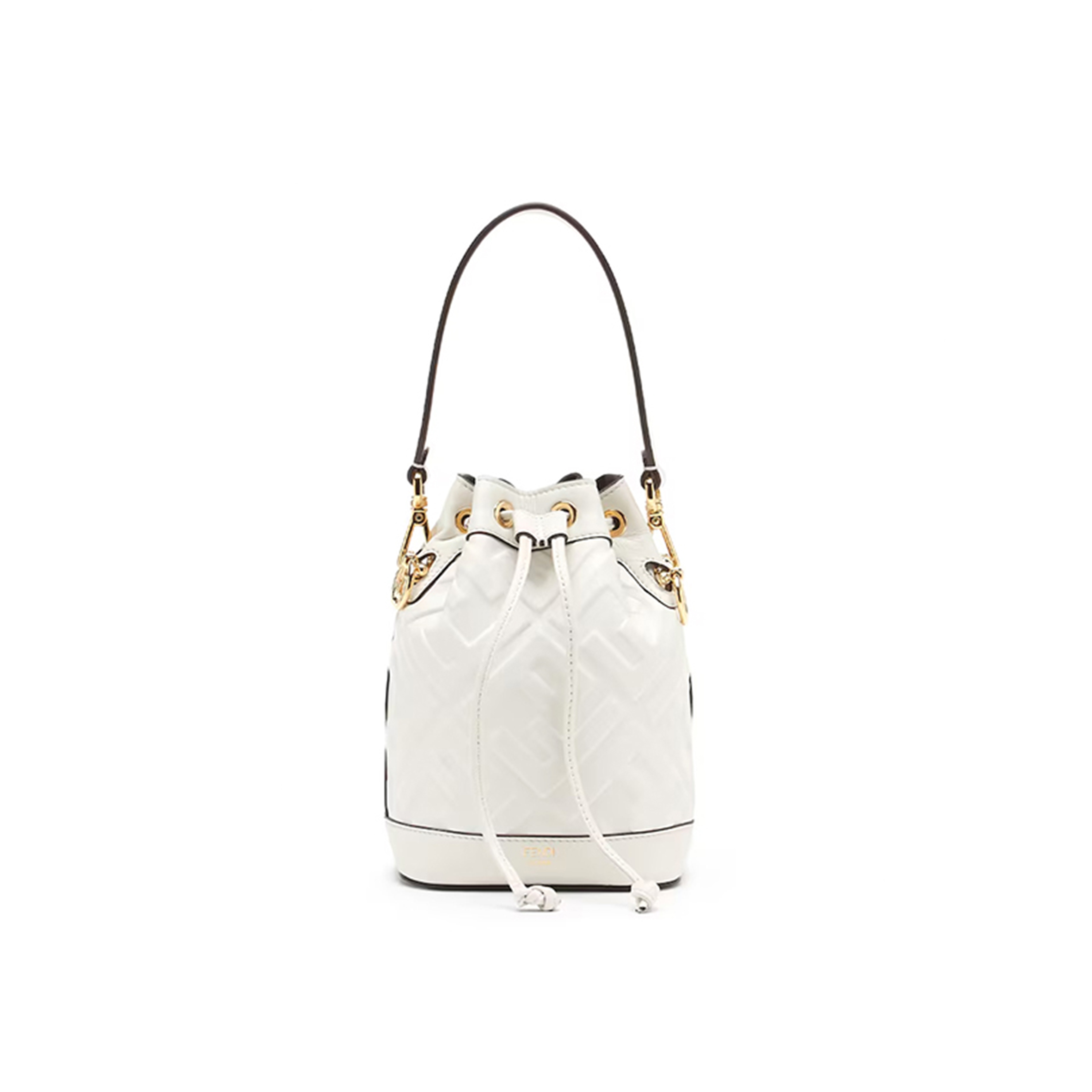 F**di mon tresor white leather mini bag with ff motif 8bs093anwtf0qvl (18*14*12cm)